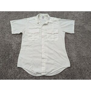 Vintage Flying Cross Duro Poplin Button Up Shirt Men's 16‎ Ivory Military